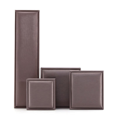 Khaki Brush Finishing Da giả đồ trang sức Xếp hạng Bao bì hộp Set nhung
