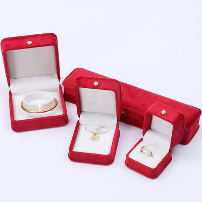 Sản xuất bán buôn Đồ trang sức nhựa cao cấp Bao bì hộp Logo tùy chỉnh vòng cổ vòng đeo tai nhẫn Bao bì hộp trang sức nhựa đỏ