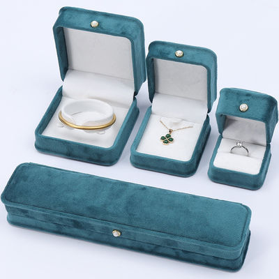Mua Deluxe Peacock Green Soft Velvet Jewelry Packaging Box Set với trang trí ngọc trai online manufacture