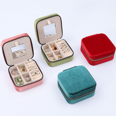 Multi Color General Purpose Velvet Jewelry Organizer Bao bì du lịch Với gương