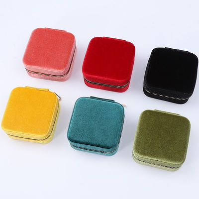 Multi Color General Purpose Velvet Jewelry Organizer Bao bì du lịch Với gương