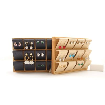 Vỏ nhung mềm đồ trang sức gỗ Lưu trữ Thang hiển thị Đứng cho tai