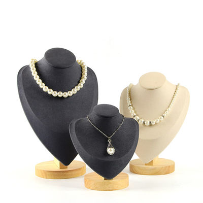 Mua Vỏ nhung mềm Đứng hiển thị vòng cổ bằng gỗ Đứng hiển thị bộ đeo cổ online manufacture