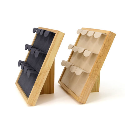 4x3 thực tế đa tế bào đồ trang sức bằng gỗ màn hình giá đỡ đứng cho bông tai dây chuyền