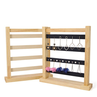 Compact đa dụng gỗ nhẫn tai rơi màn hình giá trang sức triển lãm đứng