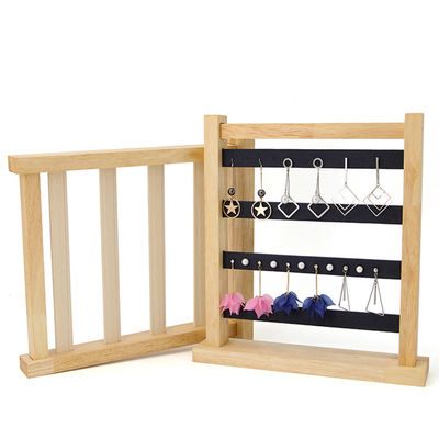 Compact đa dụng gỗ nhẫn tai rơi màn hình giá trang sức triển lãm đứng