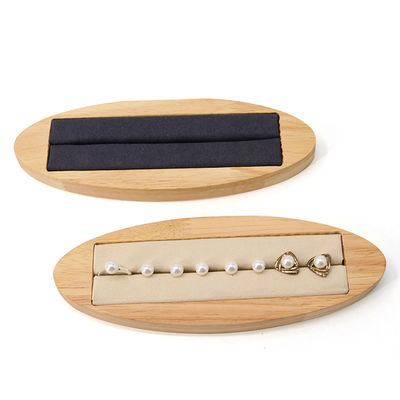 Nhiều mục đích gỗ rắn hình bầu dục trang sức hiển thị tấm cho vòng tai Studs triển lãm