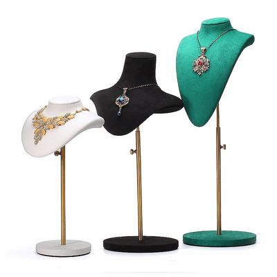 Nhiều kích thước Soft Velvet Cover Jewelry Display Bust Pendant Thư viện trưng bày