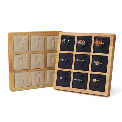 3x3 đa tế bào gỗ rắn đồ trang sức Bàn trình bày Vỏ để nhẫn tai Studs Triển lãm