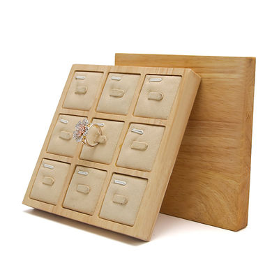 3x3 đa tế bào gỗ rắn đồ trang sức Bàn trình bày Vỏ để nhẫn tai Studs Triển lãm