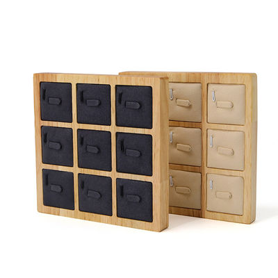 3x3 đa tế bào gỗ rắn đồ trang sức Bàn trình bày Vỏ để nhẫn tai Studs Triển lãm