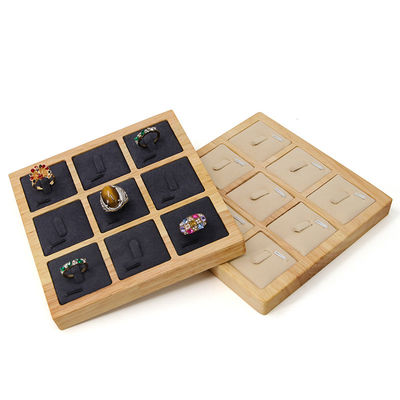 3x3 đa tế bào gỗ rắn đồ trang sức Bàn trình bày Vỏ để nhẫn tai Studs Triển lãm