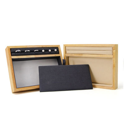 Solid gỗ đa chức năng trang sức hiển thị Tray cho vòng đeo dây chuyền tai Stud