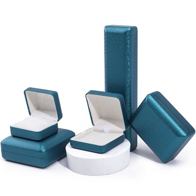 Peacock Blue Snow Grain PU Da Quần Đồ trang sức Box, Luxury Jewelry Set Gift Box OEM