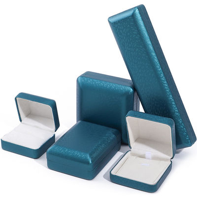 Peacock Blue Snow Grain PU Da Quần Đồ trang sức Box, Luxury Jewelry Set Gift Box OEM