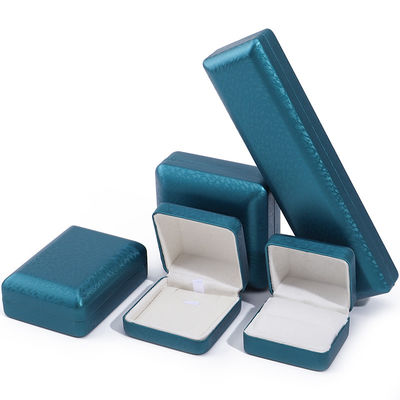 Peacock Blue Snow Grain PU Da Quần Đồ trang sức Box, Luxury Jewelry Set Gift Box OEM