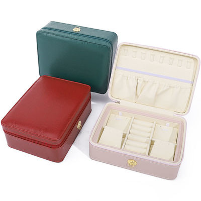 Mua Nhẫn kéo trang trí da PU đồ trang sức du lịch tổ chức đa tế bào Zipper Box online manufacture