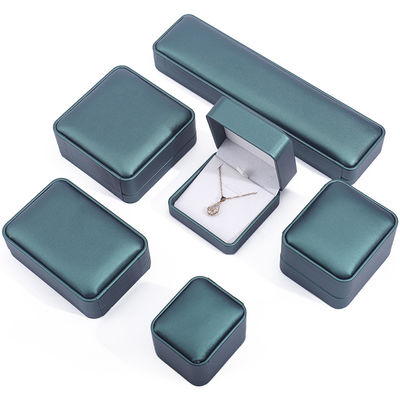 Màu xanh đậm Noble Da giả đồ trang sức Cảnh lưu trữ ẩm ướt Bao bì sang trọng