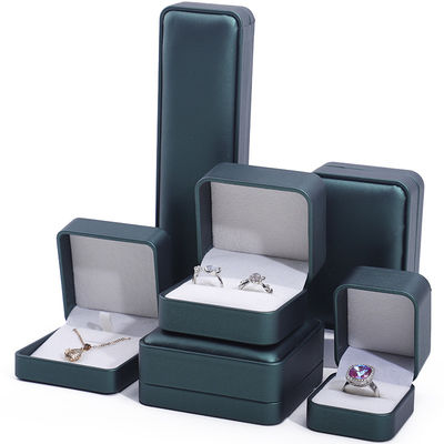 Màu xanh đậm Noble Da giả đồ trang sức Cảnh lưu trữ ẩm ướt Bao bì sang trọng