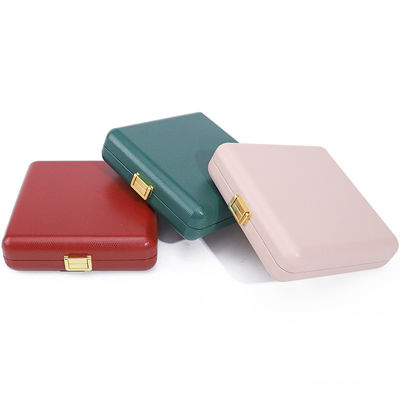 Không gian rộng rãi Da giả Luxury Organizer Handy Travel Jewelry Case with Clamps Tắt