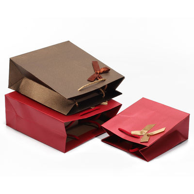 Twill Grain Ống mịn giấy giấy Tote túi quà đồ trang sức bao bì người giữ