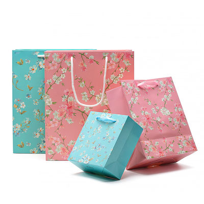 Hình hoa Thẻ cứng giấy giấy Tote túi với tay cầm cho quà sinh nhật của cô gái