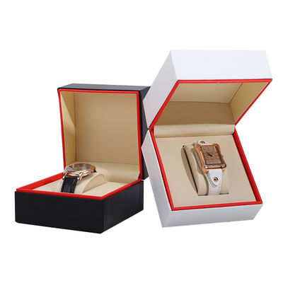 Soft Handy Stylish PU Da Đồng hồ Bao bì Hộp Red Edge Lưu trữ Case cho quà tặng