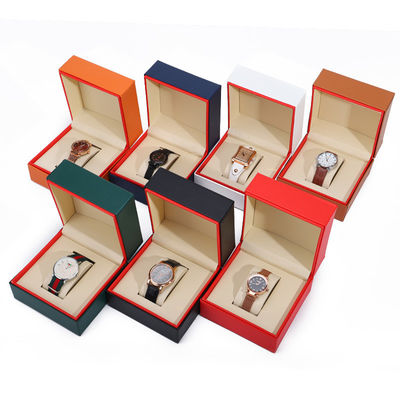 Soft Handy Stylish PU Da Đồng hồ Bao bì Hộp Red Edge Lưu trữ Case cho quà tặng