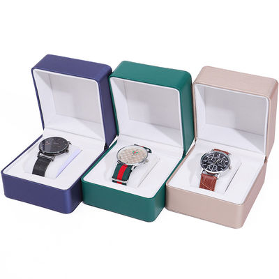 Chế độ hoàn thiện bàn chải Da giả Đồng hồ Lưu trữ Hộp Quảng trường Luxury Holder cho Ngày Valentine