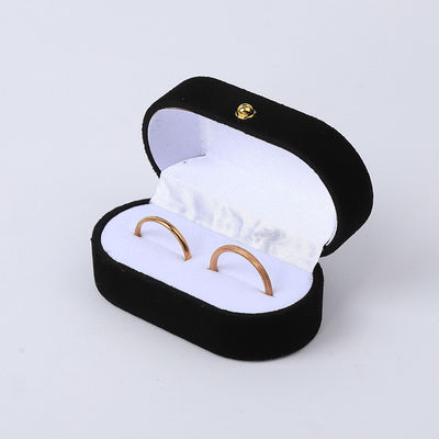 Cá nhân hóa tùy chỉnh Black Velvet đồ trang sức đóng gói đám cưới đính hôn Nhẫn đôi hộp đồ trang sức sang trọng
