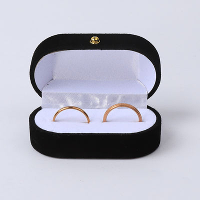 Cá nhân hóa tùy chỉnh Black Velvet đồ trang sức đóng gói đám cưới đính hôn Nhẫn đôi hộp đồ trang sức sang trọng