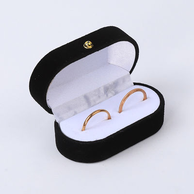 Cá nhân hóa tùy chỉnh Black Velvet đồ trang sức đóng gói đám cưới đính hôn Nhẫn đôi hộp đồ trang sức sang trọng
