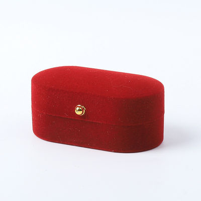 Hộp đồ trang sức sang trọng cá nhân hóa tùy chỉnh Red Velvet đồ trang sức bao bì đám cưới đính hôn hộp vòng đôi