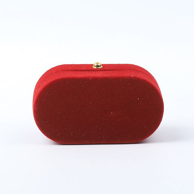 Hộp đồ trang sức sang trọng cá nhân hóa tùy chỉnh Red Velvet đồ trang sức bao bì đám cưới đính hôn hộp vòng đôi