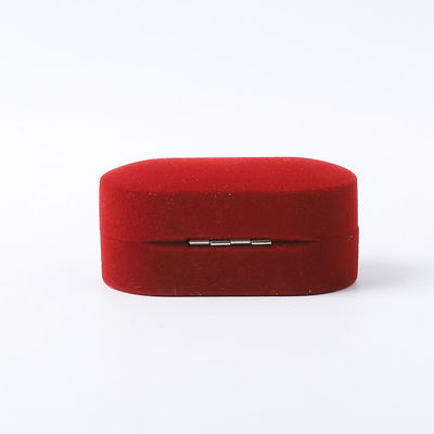 Hộp đồ trang sức sang trọng cá nhân hóa tùy chỉnh Red Velvet đồ trang sức bao bì đám cưới đính hôn hộp vòng đôi
