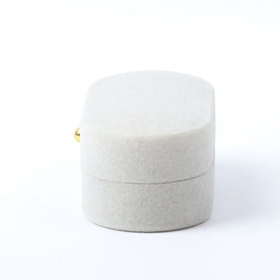 Hộp đồ trang sức sang trọng cá nhân hóa tùy chỉnh màu xám nhung đồ trang sức đóng gói đám cưới đính hôn hộp nhẫn đôi