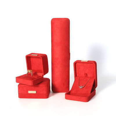 Hộp đựng trang sức nhung flannel đỏ cao cấp sang trọng cho vòng tay, vòng cổ, nhẫn, bông tai