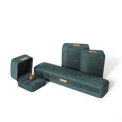 Hộp đựng trang sức nhung flannel xanh lá cây cao cấp sang trọng dành cho vòng tay, vòng cổ, nhẫn, bông tai