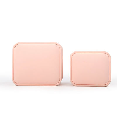 Hàng hóa bán buôn đồ trang sức bao bì hộp nhẫn hộp đồ trang sức tùy chỉnh bao bì đồ trang sức màu hồng cao cấp đồ trang sức da đôi hộp nhẫn cho đám cưới