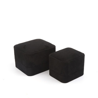 Hàng bán buôn đồ trang sức cao cấp Bao bì hộp nhẫn Logo tùy chỉnh Bao bì đồ trang sức sang trọng Đăng ký hôn nhân đôi hộp nhẫn nhung
