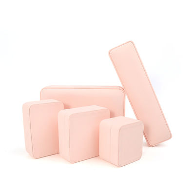 Hộp đồ trang sức da hồng cao cấp có thể tùy chỉnh để lưu trữ nhẫn