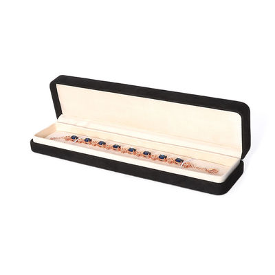 Hộp đựng trang sức lớn cao cấp Bộ vòng cổ Vòng tay Bông tai Nhẫn Đóng gói Thủ công Hình vuông Nhung đen Hộp đựng trang sức có logo
