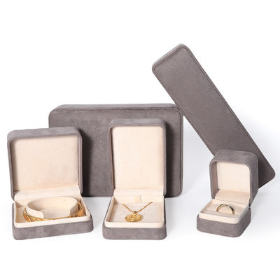 Hộp đóng gói đồ trang sức màu xám cao cấp Hign End Custom Big Jewelry Set Necklace Bracelet Earrings Ring Packaging