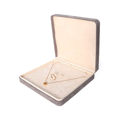 Hộp đóng gói đồ trang sức màu xám cao cấp Hign End Custom Big Jewelry Set Necklace Bracelet Earrings Ring Packaging