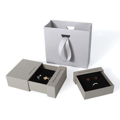 Trung Quốc sản xuất bán buôn chất lượng cao vòng cổ vòng tai vòng tay hộp nhẫn đồ trang sức bao bì cá nhân hóa tùy chỉnh Eco Friendly Thẻ giấy xám Thùng đồ trang sức hộp với logo