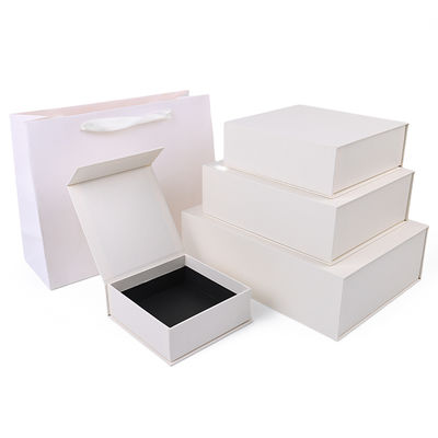 Sản xuất bán buôn hộp quà tặng từ tính chất lượng cao Bao bì Logo tùy chỉnh sang trọng Thân thiện với môi trường Giấy bìa cứng Hộp trang sức từ tính màu trắng