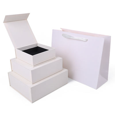 Sản xuất bán buôn hộp quà tặng từ tính chất lượng cao Bao bì Logo tùy chỉnh sang trọng Thân thiện với môi trường Giấy bìa cứng Hộp trang sức từ tính màu trắng