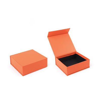 Sản xuất bán buôn hộp quà tặng từ tính chất lượng cao Bao bì Hộp giấy bìa cứng thân thiện với môi trường có logo tùy chỉnh Hộp đựng trang sức từ tính màu cam sang trọng