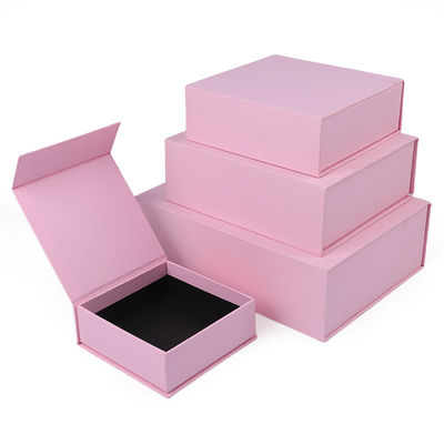 Sản xuất bán buôn hộp quà tặng từ tính chất lượng cao Bao bì Hộp trang sức từ tính màu hồng bằng giấy bìa cứng thân thiện với môi trường có logo tùy chỉnh