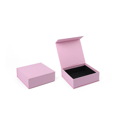 Sản xuất bán buôn hộp quà tặng từ tính chất lượng cao Bao bì Hộp trang sức từ tính màu hồng bằng giấy bìa cứng thân thiện với môi trường có logo tùy chỉnh
